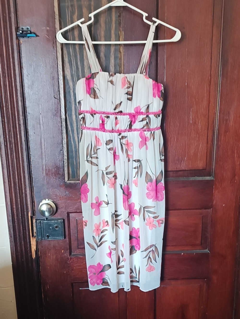 Speechless Cream Jumpsuit with Pink Floral Print